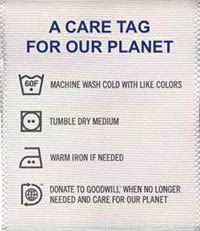 Photo of Levi's Care Tag for Our Planet