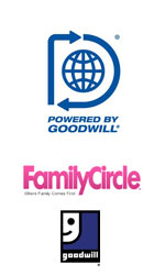 The Donate Movement logo, Family Circle logo and Goodwill logo