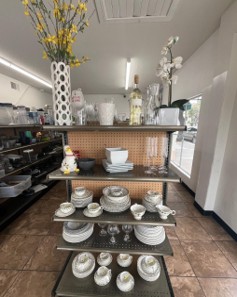 white ceramic on a shelf